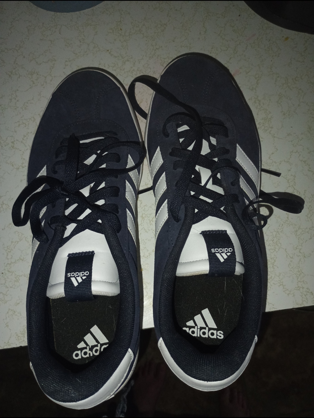 adidas Navy and White Low-Top Sneakers